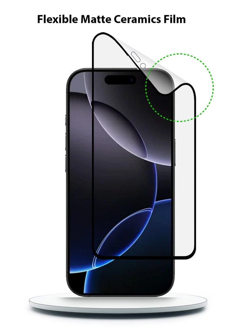 Techie 9D Matte Ceramic Screen Protector Film for Apple iPhone 16 Pro Max – Smooth Feel Anti Fingerprint Bubble Free  - Image 3