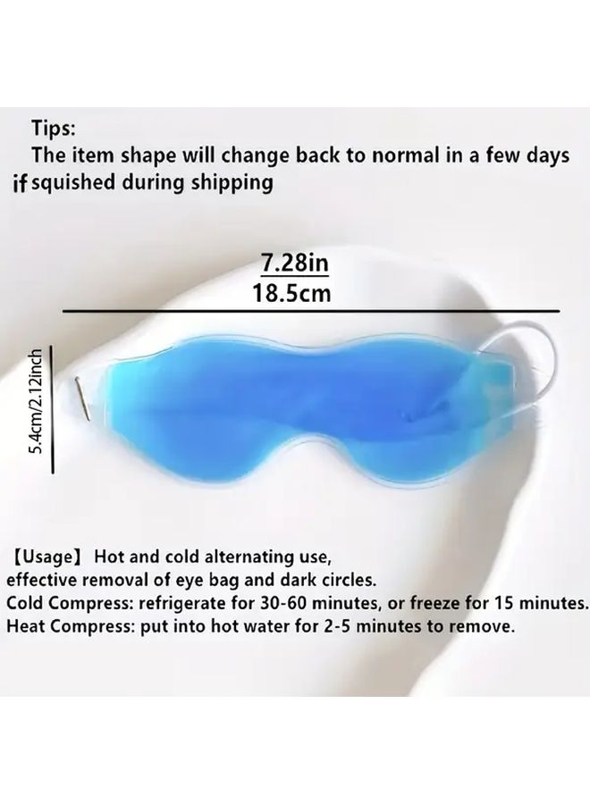 Blue Reusable 2 Pack Gel Eye Mask Hot Cold Therapy For Puffy Eyes Dark Circles Sleep Aid - Image 4
