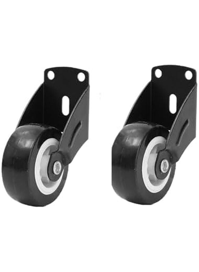 2Pcs Black Silent Furniture Casters Directional Rollers Side Mounted Pulley Moving Tool - Image 2