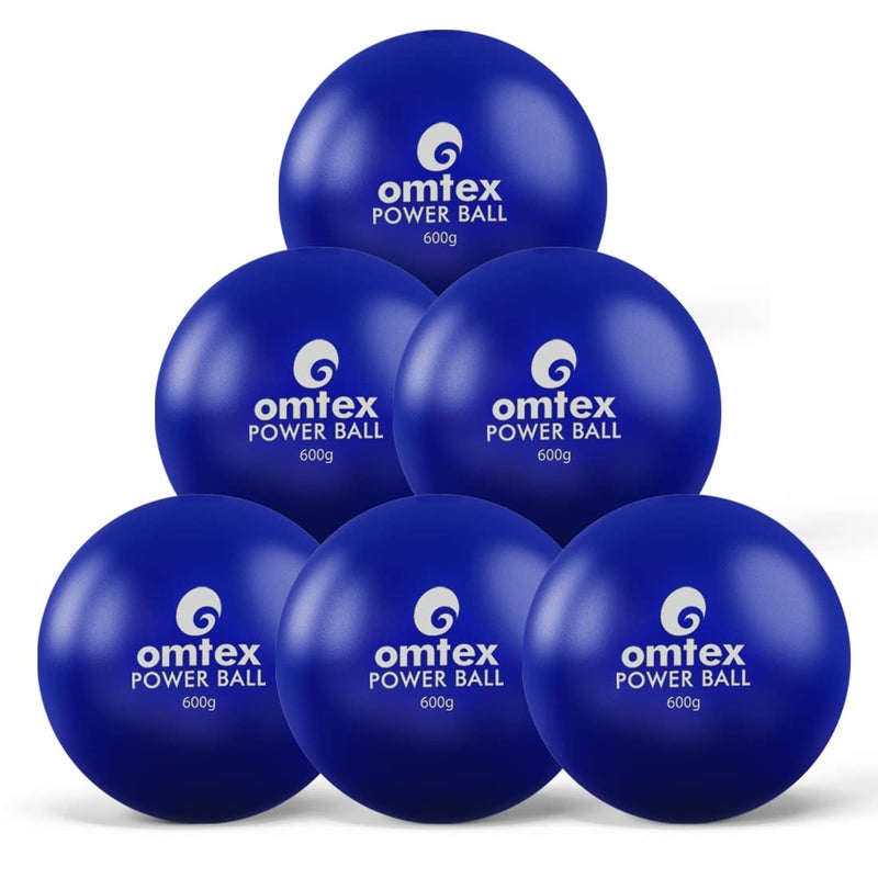 omtex Rubber Weighted Balls For Power Hitting, Batting & Pitching Training Suitable For Teenager & Athlete, Build Strength & Muscle, Improve Technique & Form (Blue Pack Of 6, Cricket) - Image 1