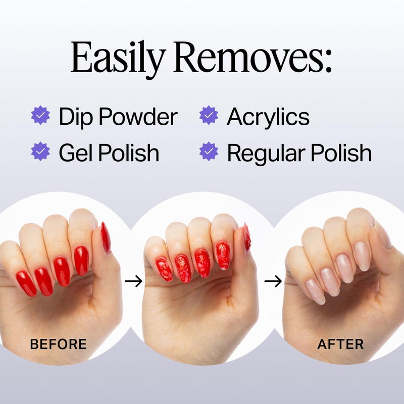 Nailboo 100% Acetone Nail Polish Remover & Soak Bowl, Gel Polish Remover for Nails, Pure Acetone Polish and Dip Powder Remover, Nail Salon Quality Removal, 16 Fl Oz - Image 2
