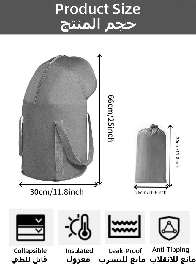 Loquat Collapsible Foot Bath Basin, Portable Travelling Foot Bath Tub Heightened Soaking Feet Bucket Heat Insulation Footbath Soaking Bag for Travel Camping Washing - Image 2