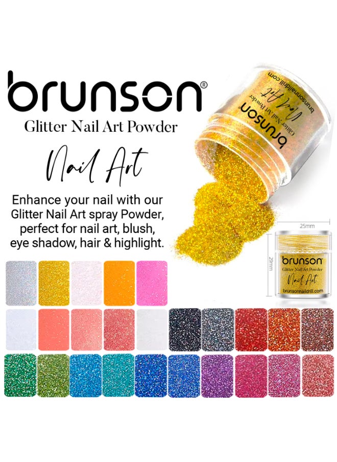 brunson Nail Art Glitter Powder -  Iridescent Fine Glitter Powder for gel nail polish -  gel and acrylic nail art powder (Diamond Dust) BGP44  - Image 2