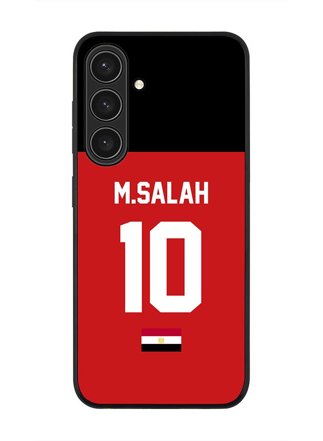 Stylizedd Rugged Black edge case for Samsung Galaxy S24 Plus, Slim fit Soft Case Flexible Thin Cover- Football Team-Egypt, Player Name-M.Salah - Image 1