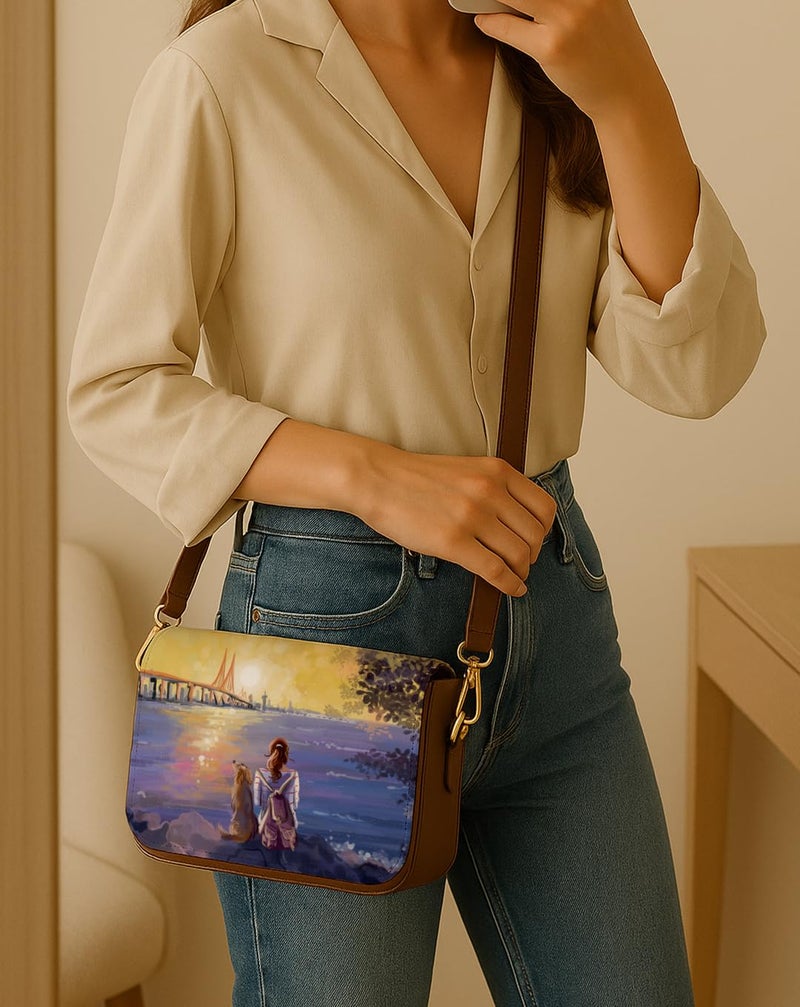 Kalankit Shoulder Bag for Woman | Vegan Leather Sling Bags for Women | Compact Crossbody Purse, Stylish Side Sling Bag & Gift for Woman| New Horizons - Image 2
