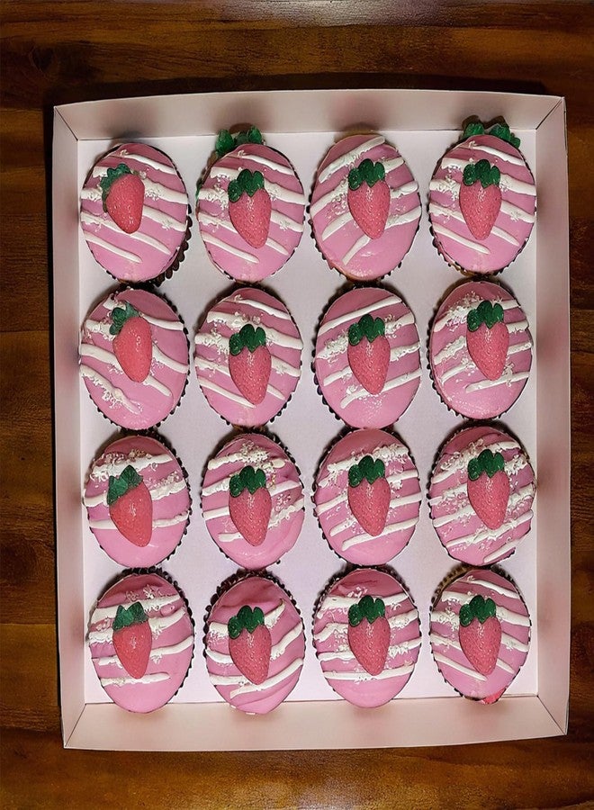 Roxjaejae 3 Pcs Strawberry Mold 3D Strawberry Baking Mold DIY Strawberry Silicone Mold Fruit Fondant Strawberry Chocolate Mold for Cupcake Strawberry Shortcake Cake Topper Decoration Candy Jelly Fondant Clay - Image 4