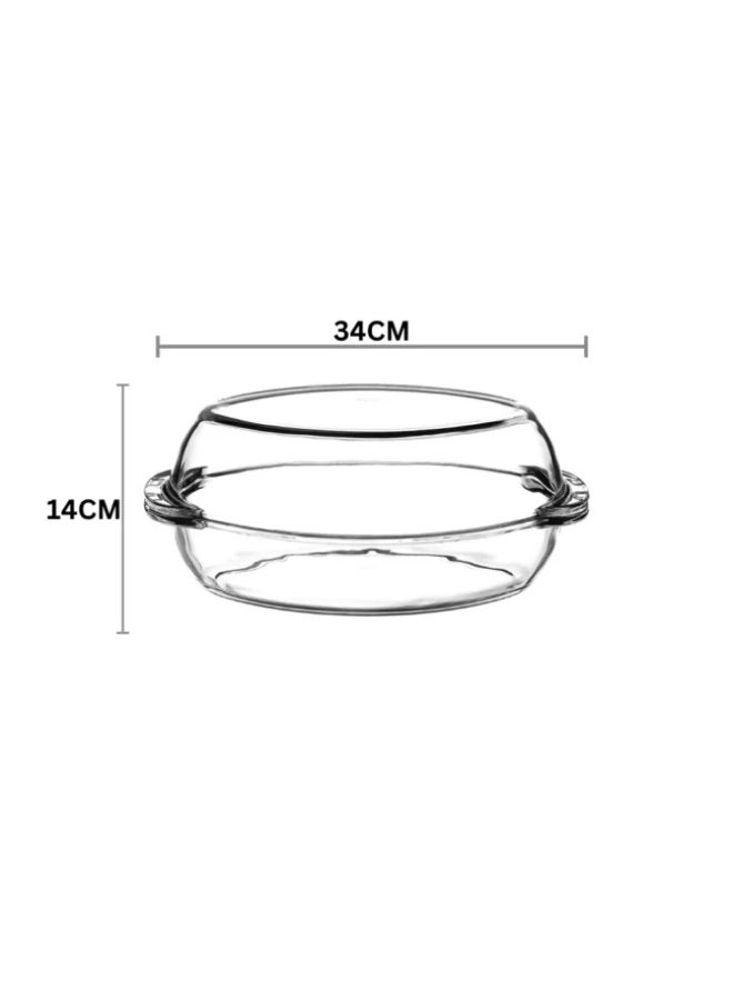 بوركام بولة زجاجي بيضاوي من بوركام مع غطاء – (2250 مل) – صنع في تركيا - Image 3