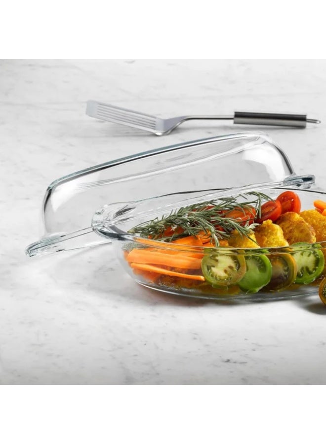 بوركام بولة زجاجي بيضاوي من بوركام مع غطاء – (2250 مل) – صنع في تركيا - Image 5