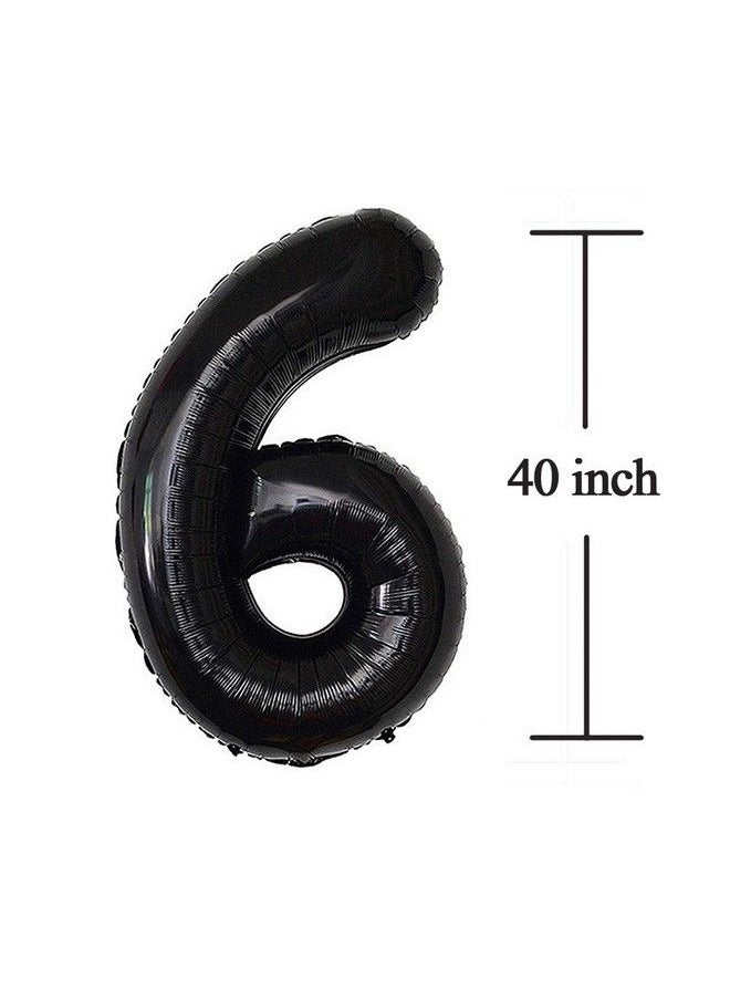 JONHAMWELBOR 16 Number Balloons Black Big Giant Jumbo Big Large 16 Or 61 Foil Mylar Helium Number Balloons Black 16Th 61St Birthday Party Anniversary Events Decorations For Boy Girl  - Image 4