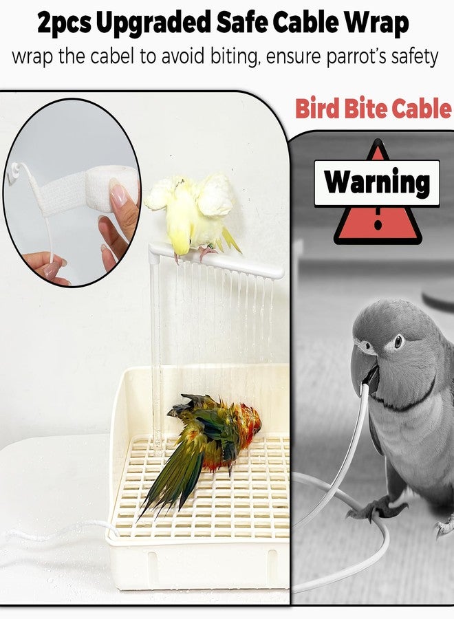 Jevnd Automatic Parakeet Bird Bath with Pump, Large Bird Shower Fountain Indoor Bathtub with Running Water, Parrot Bath Tub Faucet for Pet Birds, African Grey, Cockatiel, Conure, Budgie, Lovebird - Image 2