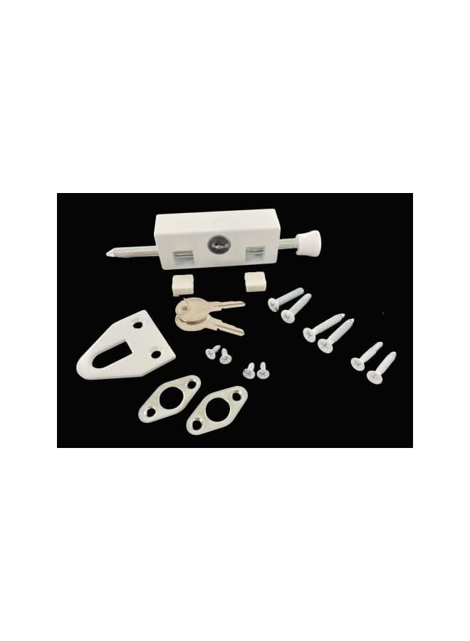 promass Entry Armor EPL-106-W Patio Door Lock- Keyed Lg Rectangle (White Finish) - Image 3