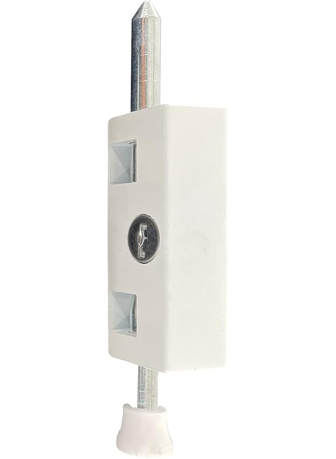 promass Entry Armor EPL-106-W Patio Door Lock- Keyed Lg Rectangle (White Finish) - Image 1