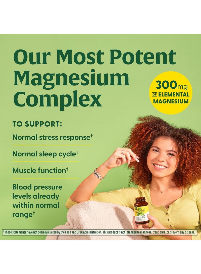 MegaFood Magnesium 300 mg - Glycinate, Malate, Citrate, Formulated with Stress Support, Normal Sleep Cycle & Muscle Function - 60 Capsules (30 Servings)  - Image 4