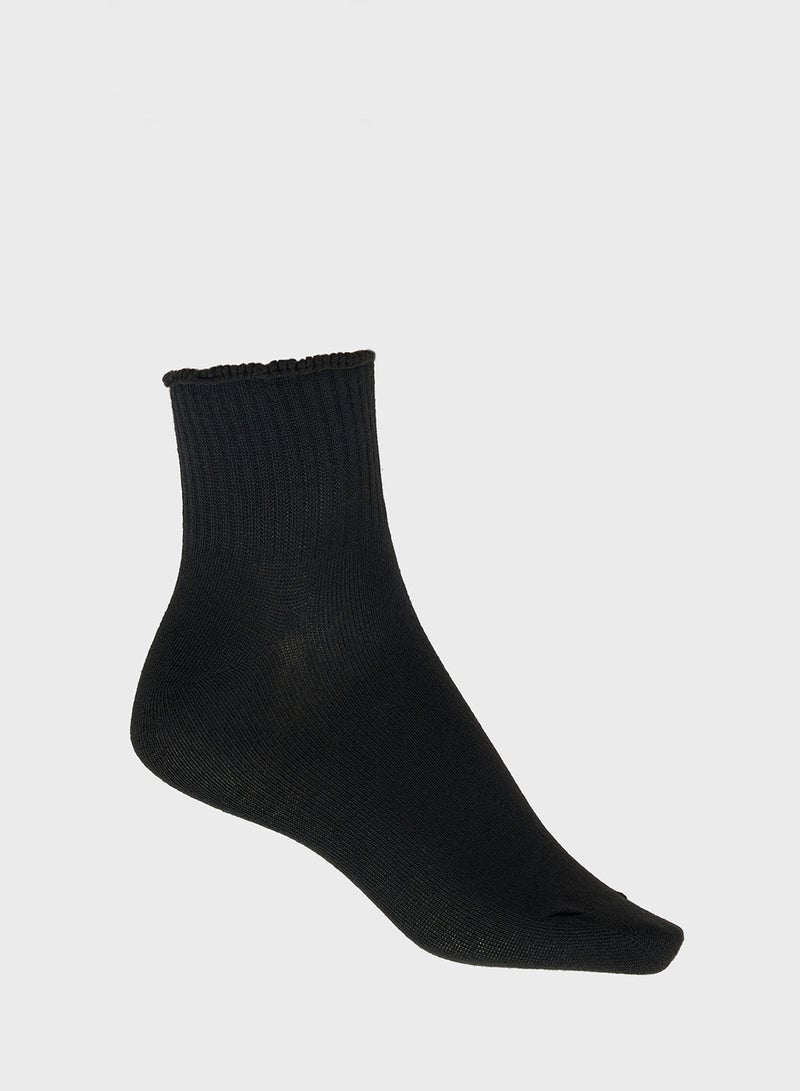 Ginger 3PK Cotton Lettuce Hem Ankle Socks - Image 2