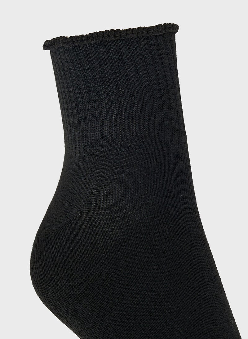Ginger 3PK Cotton Lettuce Hem Ankle Socks - Image 5