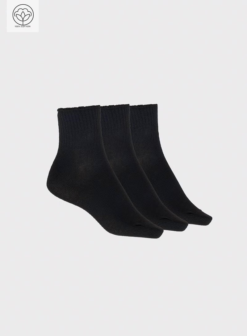 Ginger 3PK Cotton Lettuce Hem Ankle Socks - Image 1