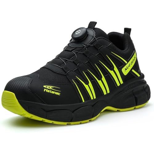 Netanac Steel Toe Shoes for Men Women, Breathable Safety Work Footwear with Durable Soft Sole, Comfort Puncture-Resistant Sneakers for Industrial,102GR,M10 - Image 1