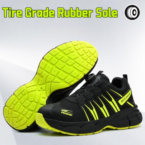 Netanac Steel Toe Shoes for Men Women, Breathable Safety Work Footwear with Durable Soft Sole, Comfort Puncture-Resistant Sneakers for Industrial,102GR,M10 - Image 5