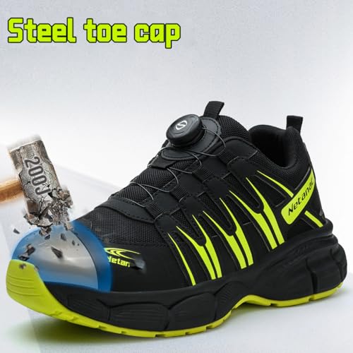 Netanac Steel Toe Shoes for Men Women, Breathable Safety Work Footwear with Durable Soft Sole, Comfort Puncture-Resistant Sneakers for Industrial,102GR,M10 - Image 4