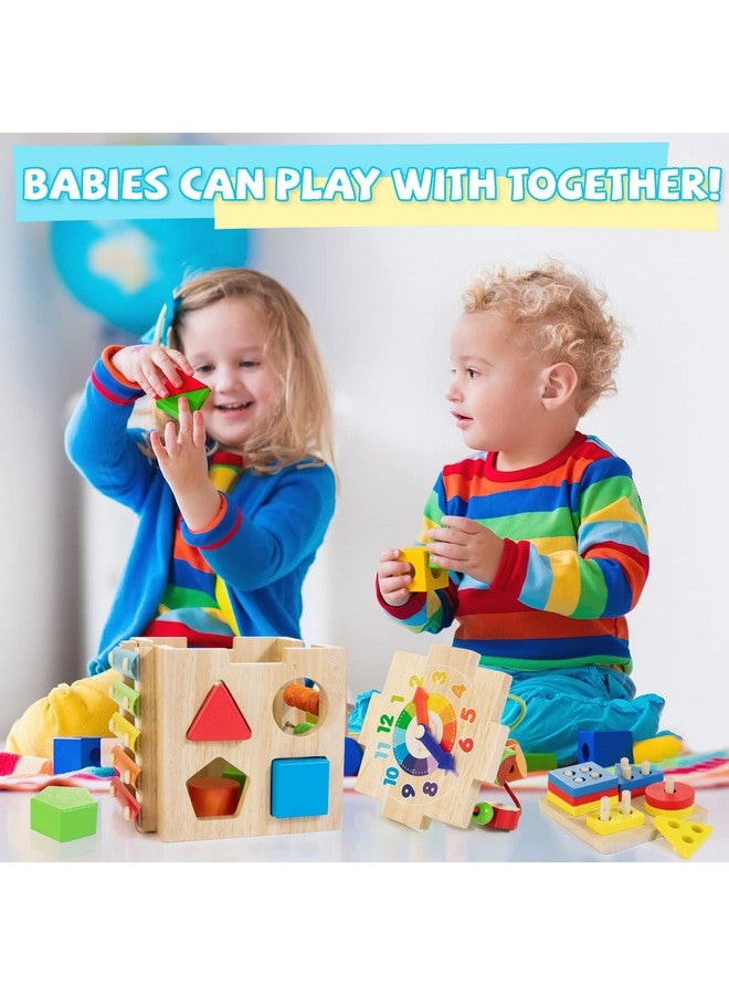 Bravmate Wooden Activity Cube, 8-in-1 Wooden Montessori Learning Toys for 18 M+ Toddlers, One Year Old First Birthday Gift, Baby Toy Set with Bonus Sorting & Stacking Board - Image 5