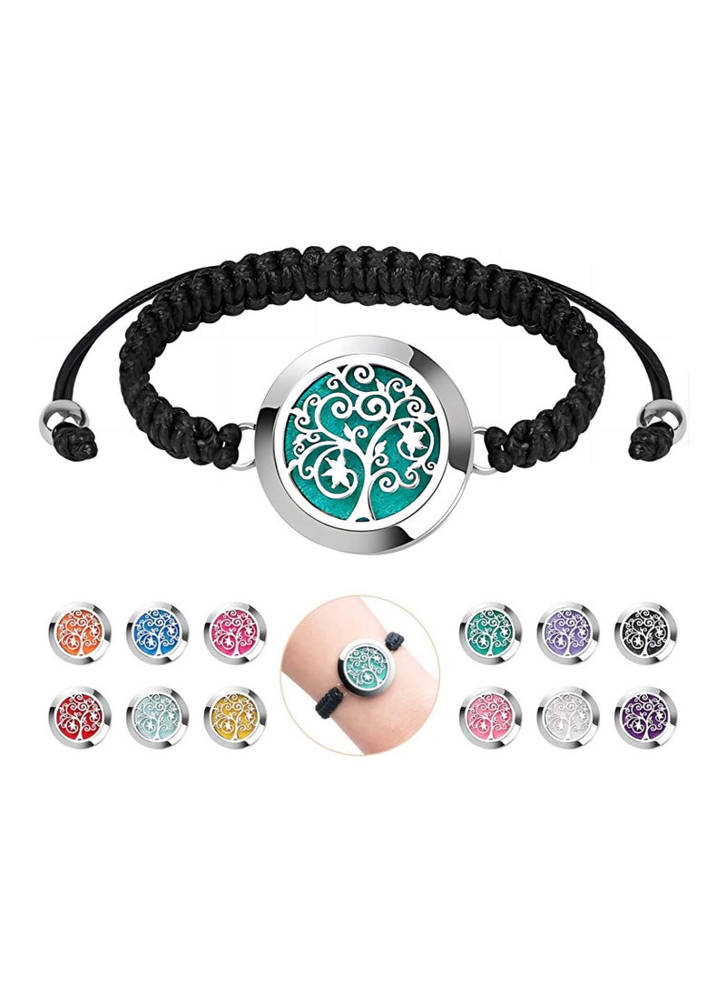 Excefore Essential Oil Diffuser Bracelet Set - Stainless Steel Aromatherapy Locket with Adjustable Band, Includes 12pcs Refill Pads Gift for Women and Girls - Image 1