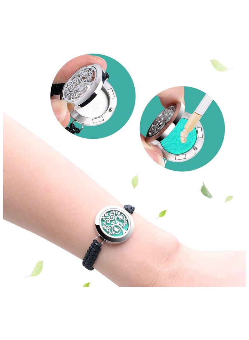 Excefore Essential Oil Diffuser Bracelet Set - Stainless Steel Aromatherapy Locket with Adjustable Band, Includes 12pcs Refill Pads Gift for Women and Girls - Image 4