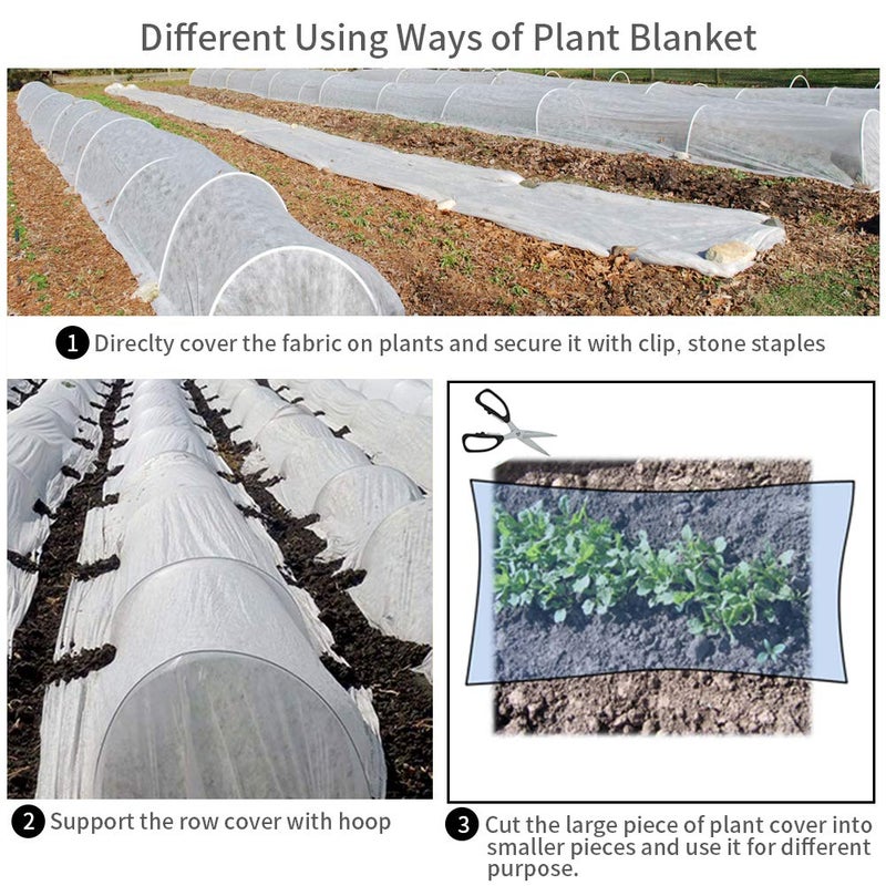REMIAWY Plant Covers Freeze Protection, 10FTX33FT Frost Cloth Plant Cover Blanket for Outdoor Plants Floating Row Covers for Garden Vegetables Raised Beds Insect Protection Season Extension - Image 5