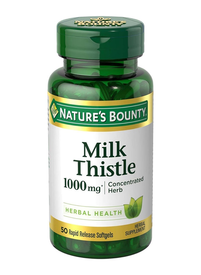NATURE'S BOUNTY Milk Thistle 1000 Mg, 50 Softgels  - Image 1