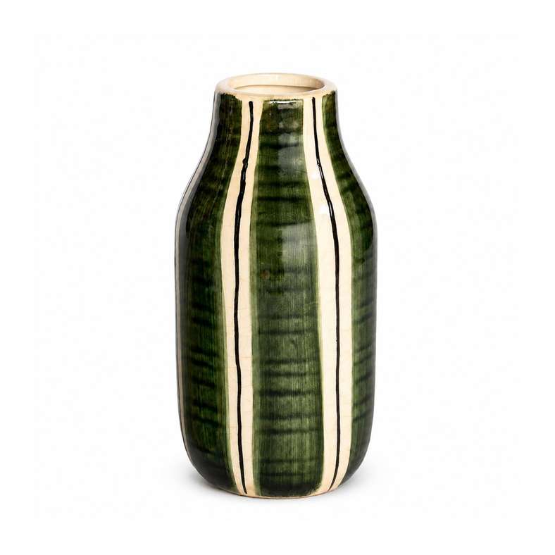Pan Home Emi Stoneware Linear Glaze Vase 10x10x20cm - Green - 112AIC9905011 - Image 4