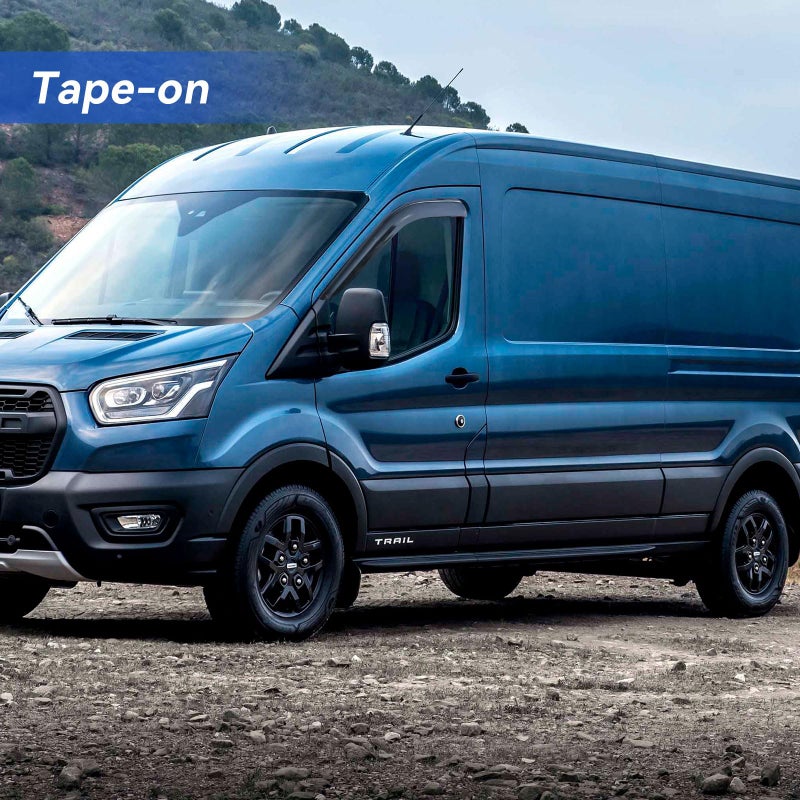 YQAUTEC Window Visors Rain Guards Shield for Ford Transit 2014-2025, Out-Channel Window Vent Wind Deflectors Visors Shades for 14-25 Transit - Image 4
