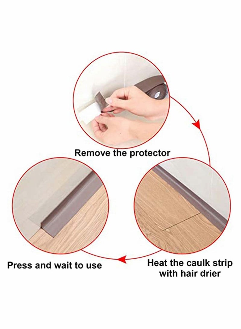 Self-Adhesive Anti-Mould Caulking Tape for Bathtubs and Showers, Easy to Apply Sealing Solution