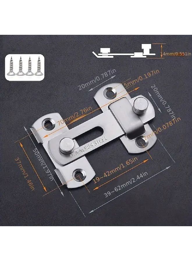 1pc Stainless Steel Multi Purpose Safety Latch Secure Lock For Doors Windows Cabinets - Image 4