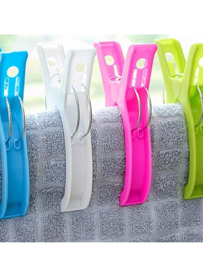 Set of 8 Large Beach Towel Clips, XXL Clothes Pegs, Plastic Beach Towel Clips, Oversized Towel Clips for Beach, Pool, Daily Laundry, Heavy Duty Bath Towel  - Image 4