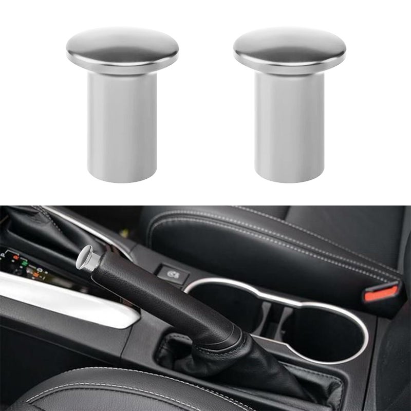Lecctso 2PCS Hand Brake Knob Cover Car Handbrake Button Aluminum Car EBrake Handle Cover EBrake Handle Handbrake Emergency Cover Gear Handle Brake Press Button Compatible with GT86 FRS BRZ
