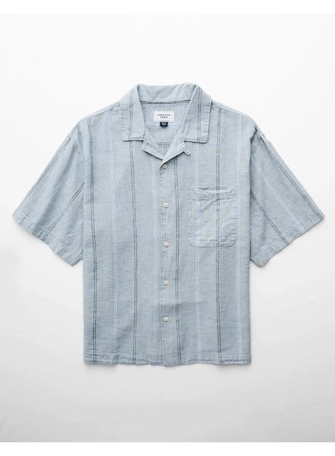 امريكان ايجل AE Poolside Linen-Blend Button-Up Shirt