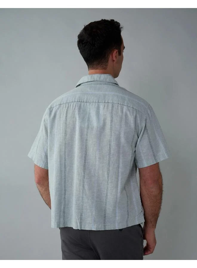 امريكان ايجل AE Poolside Linen-Blend Button-Up Shirt