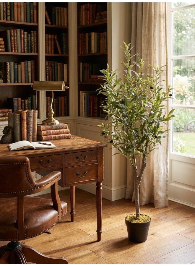 Noon East Olive 120cm (4 ft) Tall Artificial Tree with Pot | Floor Plant with Lifelike Design & Texture - Green | Decorative Natural Texture Tree for Home, Living Room, Study & Office spaces - Image 5