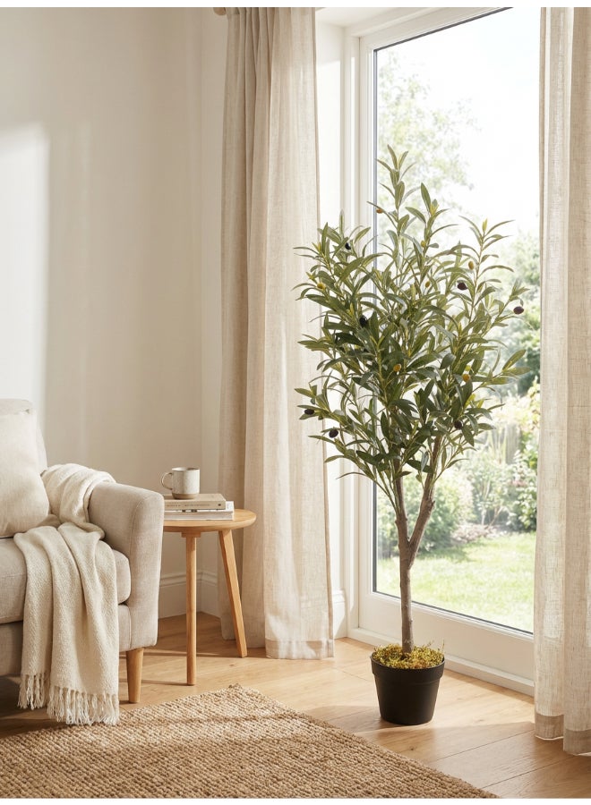 Noon East Olive 120cm (4 ft) Tall Artificial Tree with Pot | Floor Plant with Lifelike Design & Texture - Green | Decorative Natural Texture Tree for Home, Living Room, Study & Office spaces - Image 2