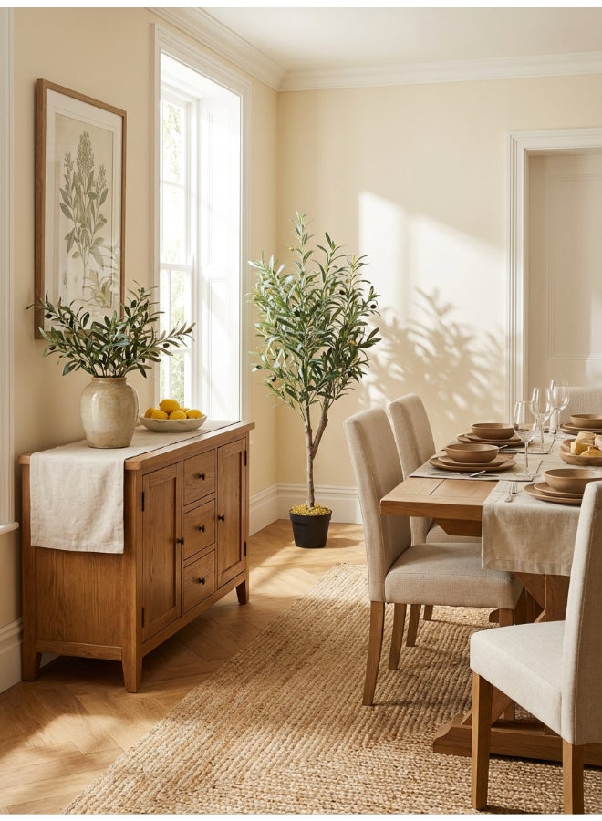 Noon East Olive 120cm (4 ft) Tall Artificial Tree with Pot | Floor Plant with Lifelike Design & Texture - Green | Decorative Natural Texture Tree for Home, Living Room, Study & Office spaces - Image 4