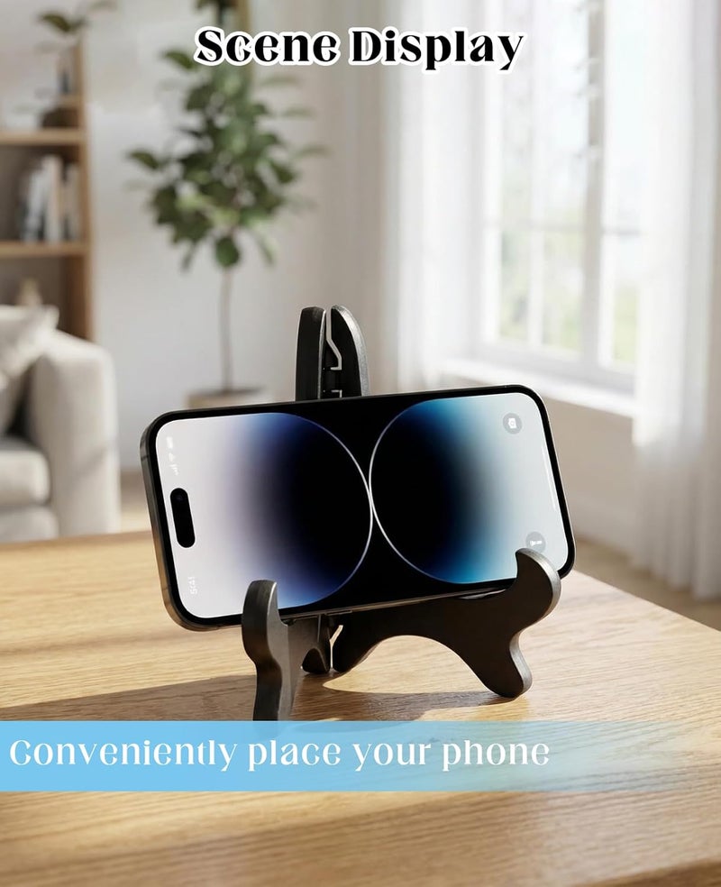 Gaahkai 10PCS Small Plate Stands for Display 4", Mini Folding Wood-Like Plaque Holder Easel for Displaying Picture Dish - Image 5