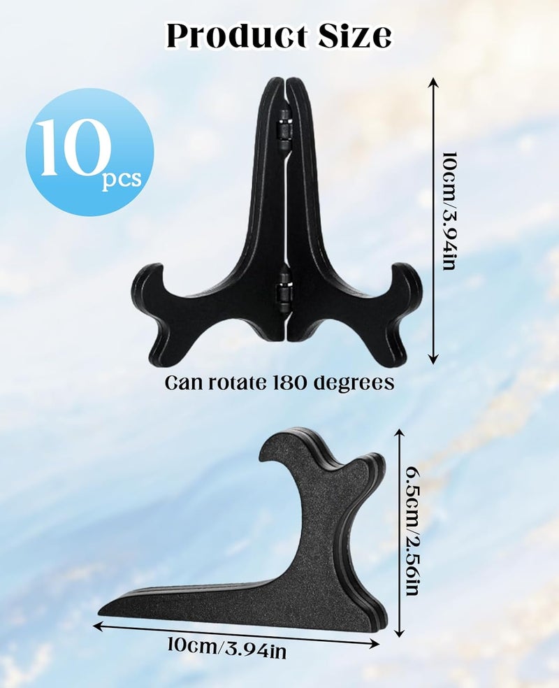 Gaahkai 10PCS Small Plate Stands for Display 4", Mini Folding Wood-Like Plaque Holder Easel for Displaying Picture Dish - Image 3