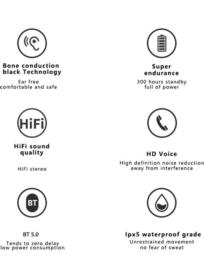 NIBEMINENT MD04 Bone Conduction BT5.0 Headset Painless Wear Black/Blue - Image 2