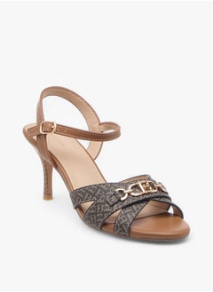 Flora Bella By Shoexpress Metal Accent Sandals with Stiletto Heels and Buckle Closure  - Image 2