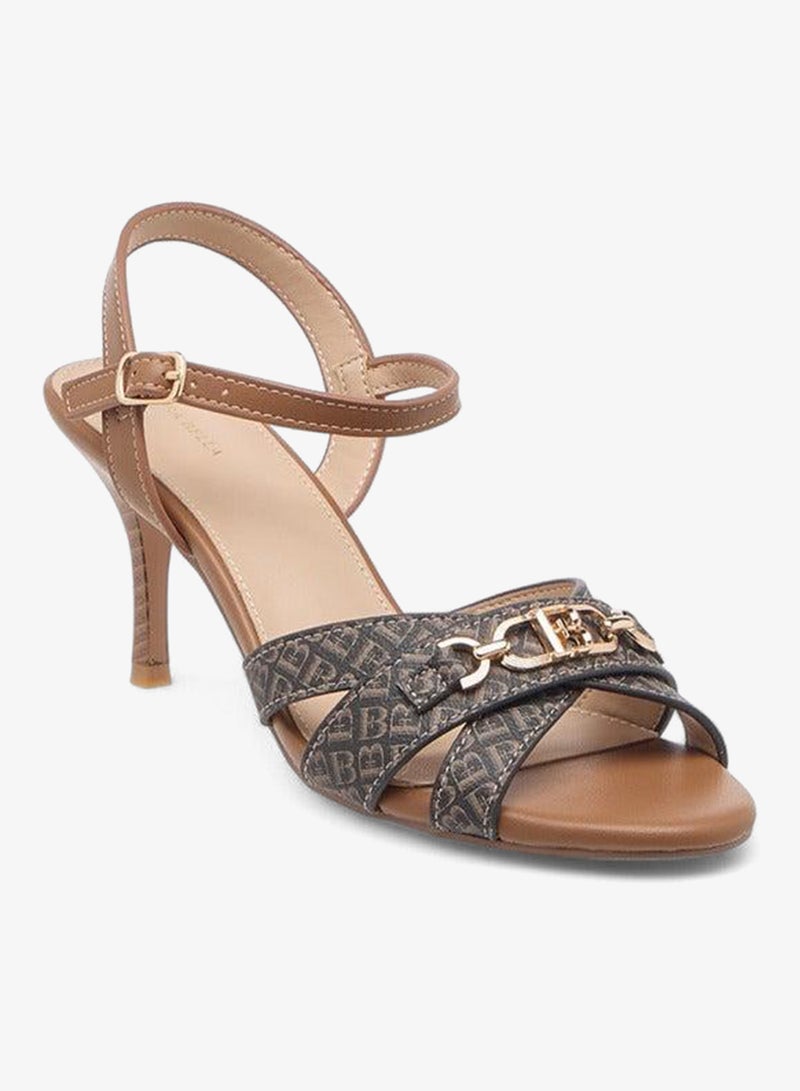 Flora Bella By Shoexpress Metal Accent Sandals with Stiletto Heels and Buckle Closure - Image 1