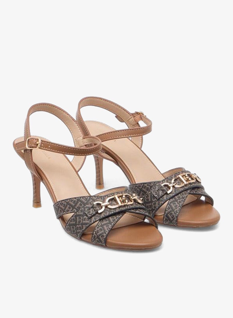 Flora Bella By Shoexpress Metal Accent Sandals with Stiletto Heels and Buckle Closure - Image 3