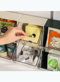 Arabest Plastic Coffee Pod Holder, Clear Coffee Capsule Storage Organizer for Home Office Desk, Counter, Coffee Bar Accessories Basket for K Cups, Tea Bags, Creamer, Sugar Bags (White)  - Image 3