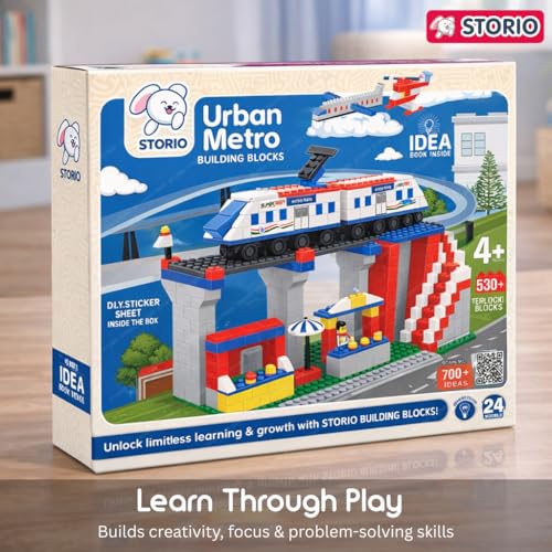 Storio 530+ Pcs Urban Metro Station Theme Building Blocks Set for Kids | DIY Construction Toy for Boys & Girls | Educational Learning Puzzle Game | Creative Play Building Set for Children 6+ Years - Image 4