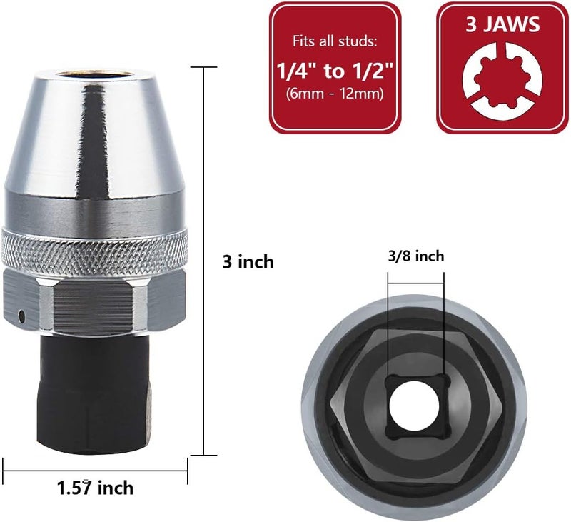 LCGP Damaged Bolt and Stud Extractor Tool, Grips and Removes 1/4-Inch to 1/2-Inch Studs - Ideal for Broken, Rounded Off, Painted Over, and Rusted Tight Bolts - Image 2