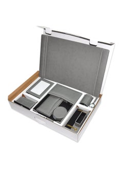 FIS FIS 11 Pieces Executive Desk Set Italian PU, Grey Color - FSDS182GY  - Image 3
