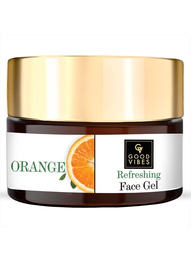 Good Vibes Orange Refreshing Face Gel | Skin Brightening Hydrating Moisturizing Lightweight Nourishing Formula For All Skin Types | No Parabens & Sulphates (100 g/3.53 Oz) - Image 1